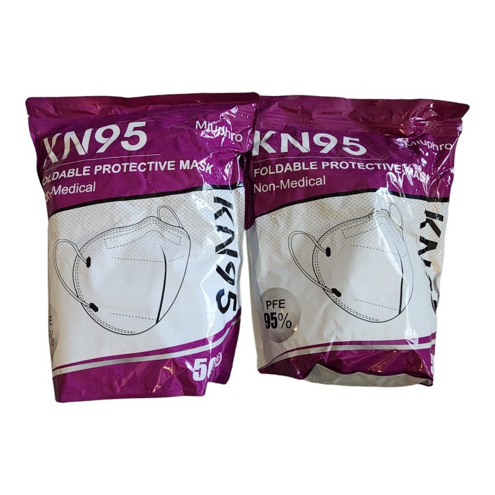 Set of (2) 50 PCS KN95 Foldable Protective Face Mask Disposable - SEALED NEW